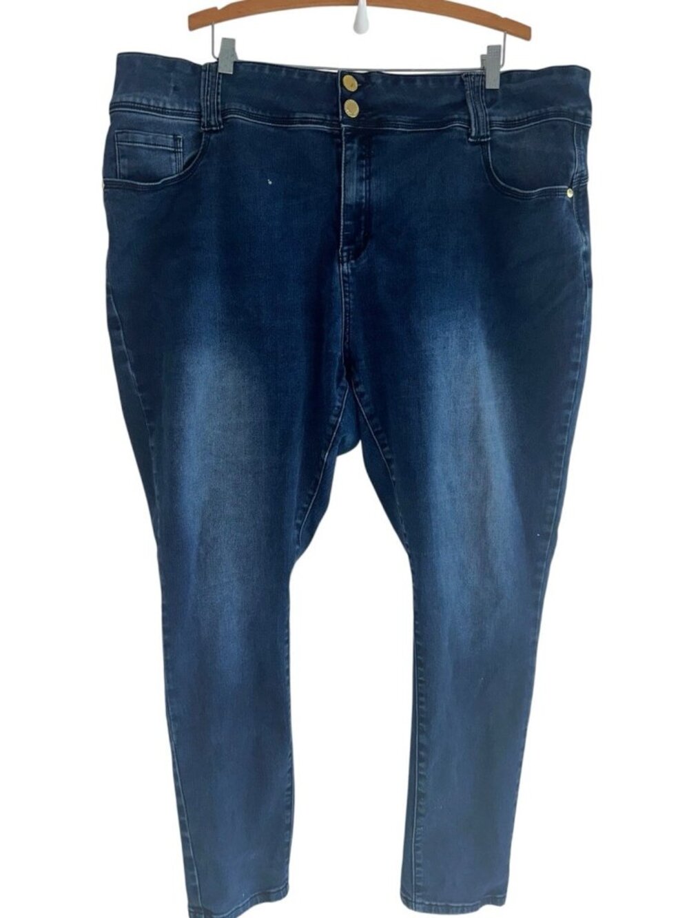 Chic Denim Asha High Rise Skinny Dark Wash Blue Jeans Womens Size 24 Short